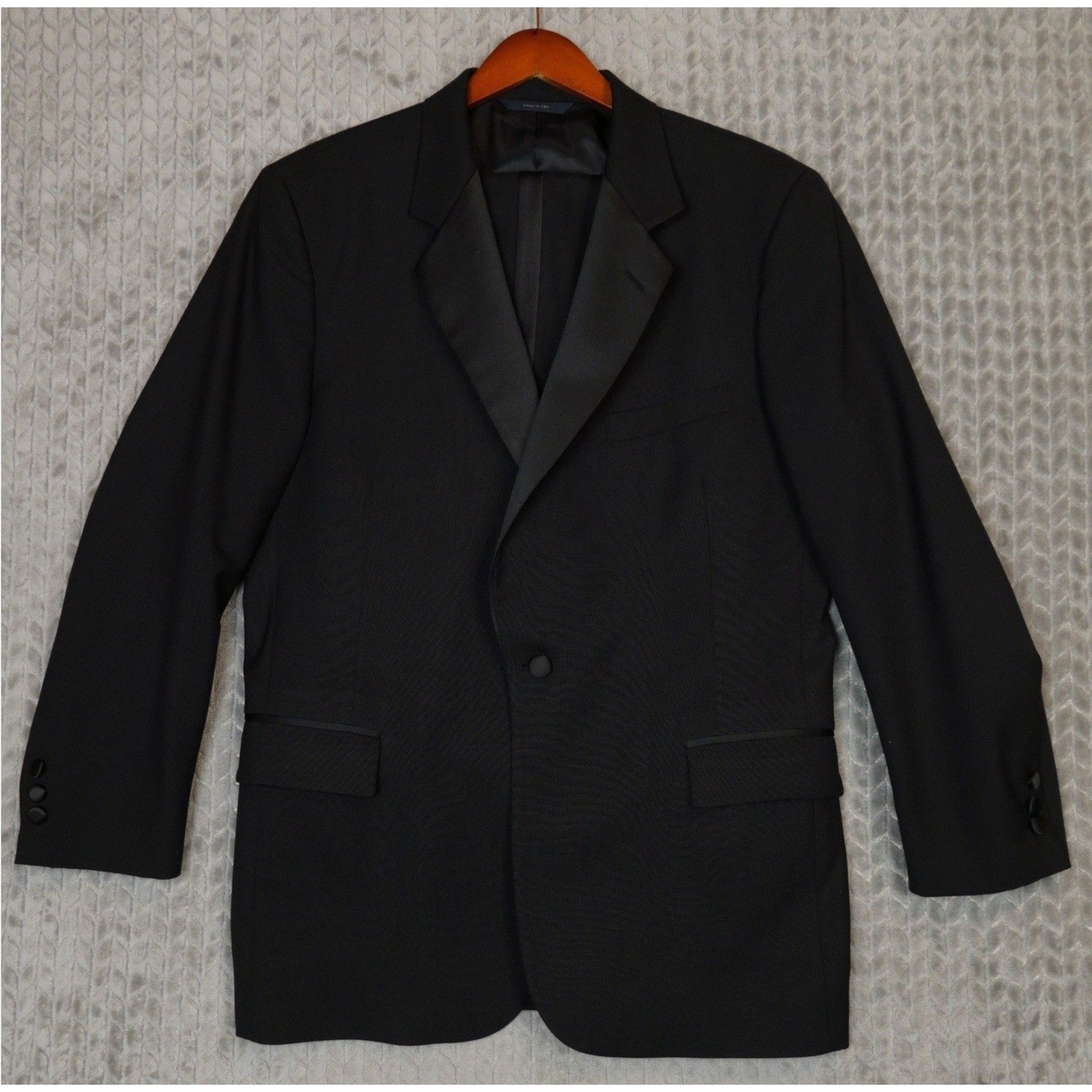 Brooks Brothers Men's Brooksease Tuxedo Suit Black Wool Peak Lapel 41r Usa